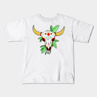 Mexican bull skull Kids T-Shirt